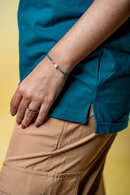 Oversized Drop Shoulder T-Shirt - Teal Green