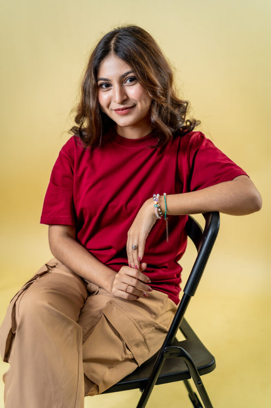 The Basics Maroon – Regular Fit T-shirt