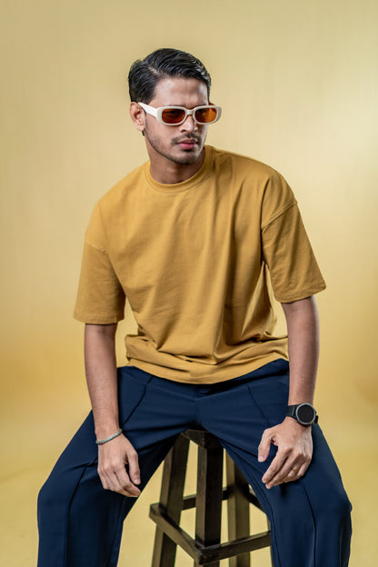 Oversized Drop Shoulder T-Shirt – Warm Nude