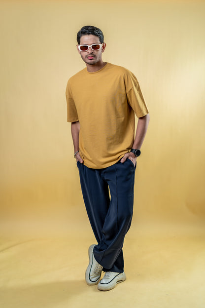 Oversized Drop Shoulder T-Shirt - Warm Nude