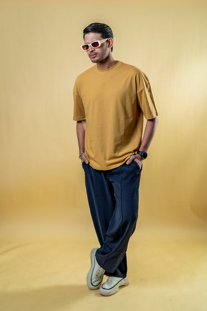 Oversized Drop Shoulder T-Shirt - Warm Nude