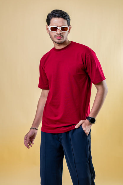 The Basics Maroon – Regular Fit T-shirt