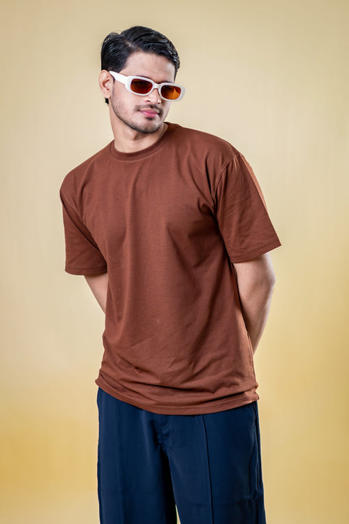Load image 1 in gallery view. The Basics Chocolate – Regular Fit T-shirt