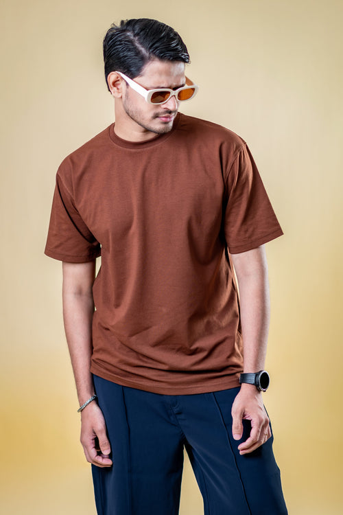 Load image 1 in gallery view. The Basics Chocolate – Regular Fit T-shirt