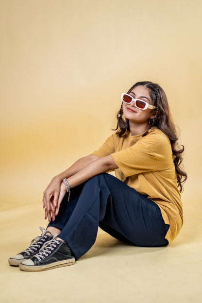 Oversized Drop Shoulder T-Shirt – Warm Nude