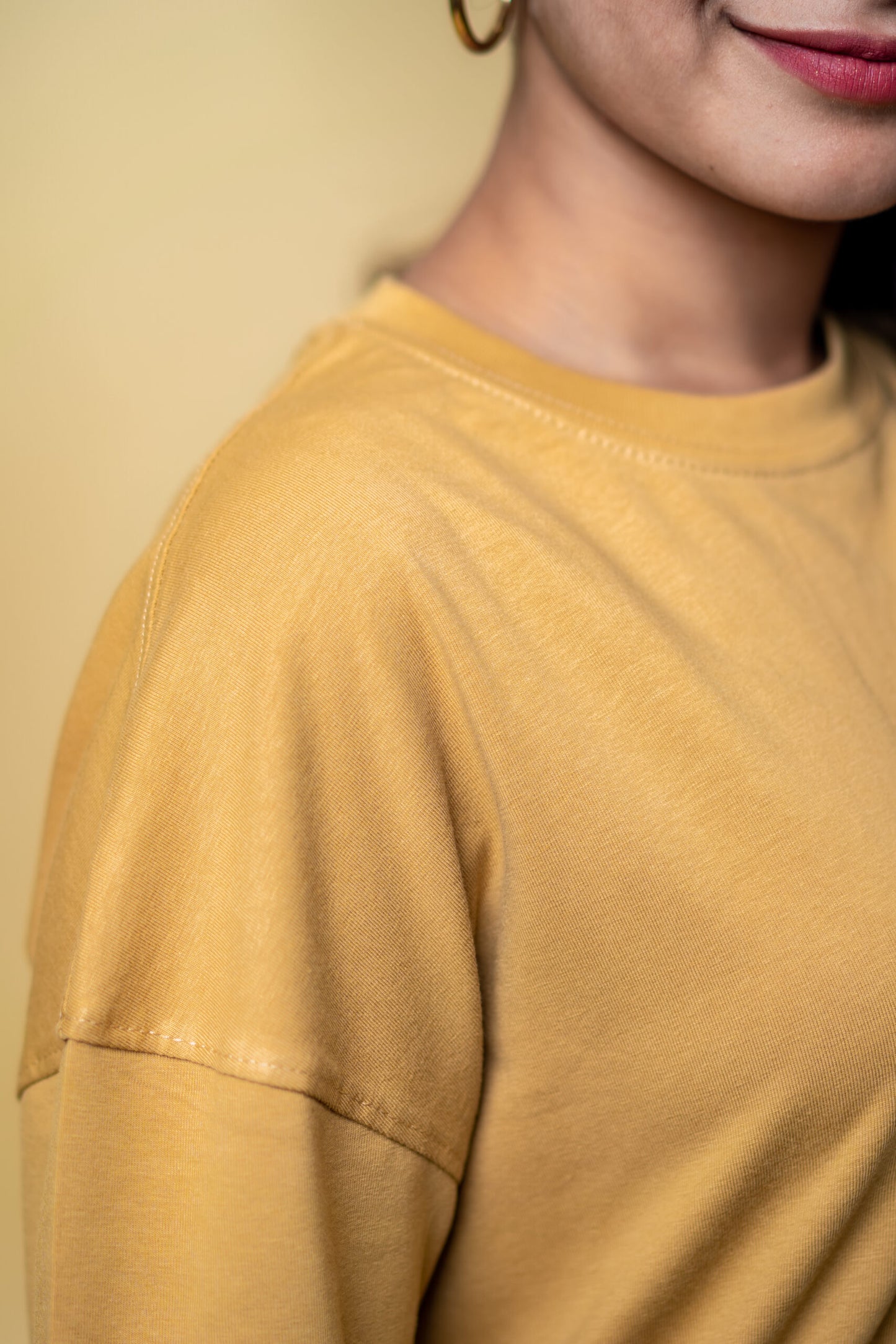 Oversized Drop Shoulder T-Shirt - Warm Nude