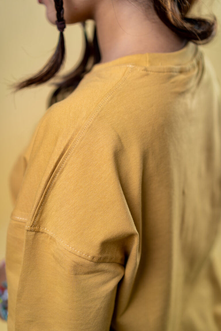 Oversized Drop Shoulder T-Shirt – Warm Nude