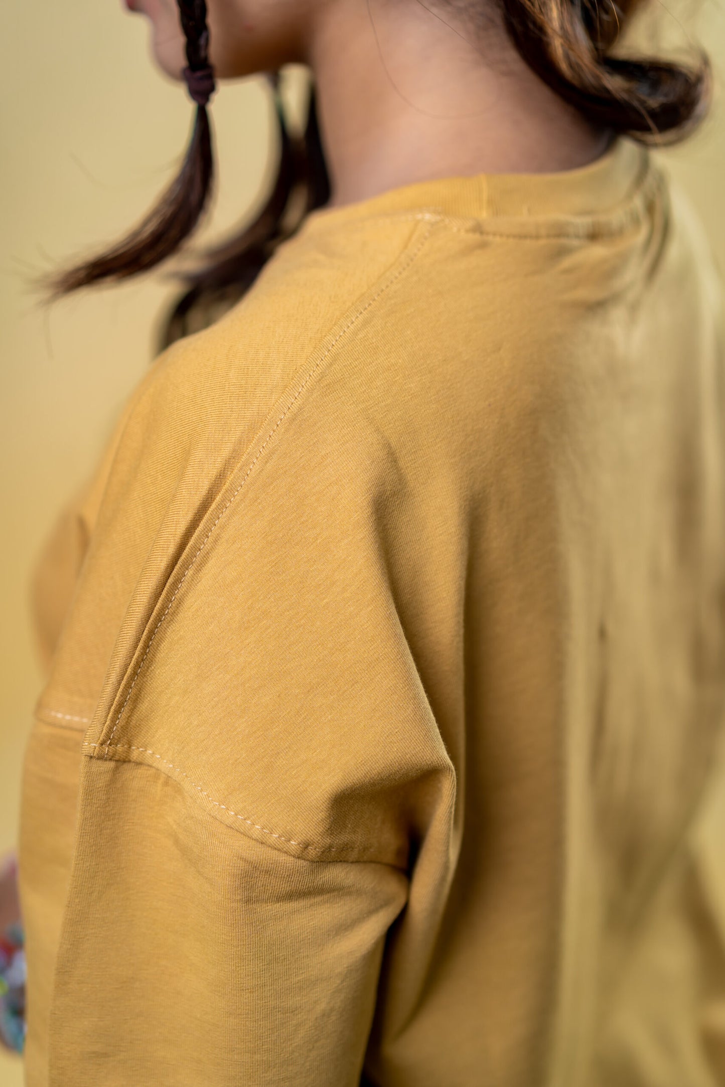 Oversized Drop Shoulder T-Shirt - Warm Nude