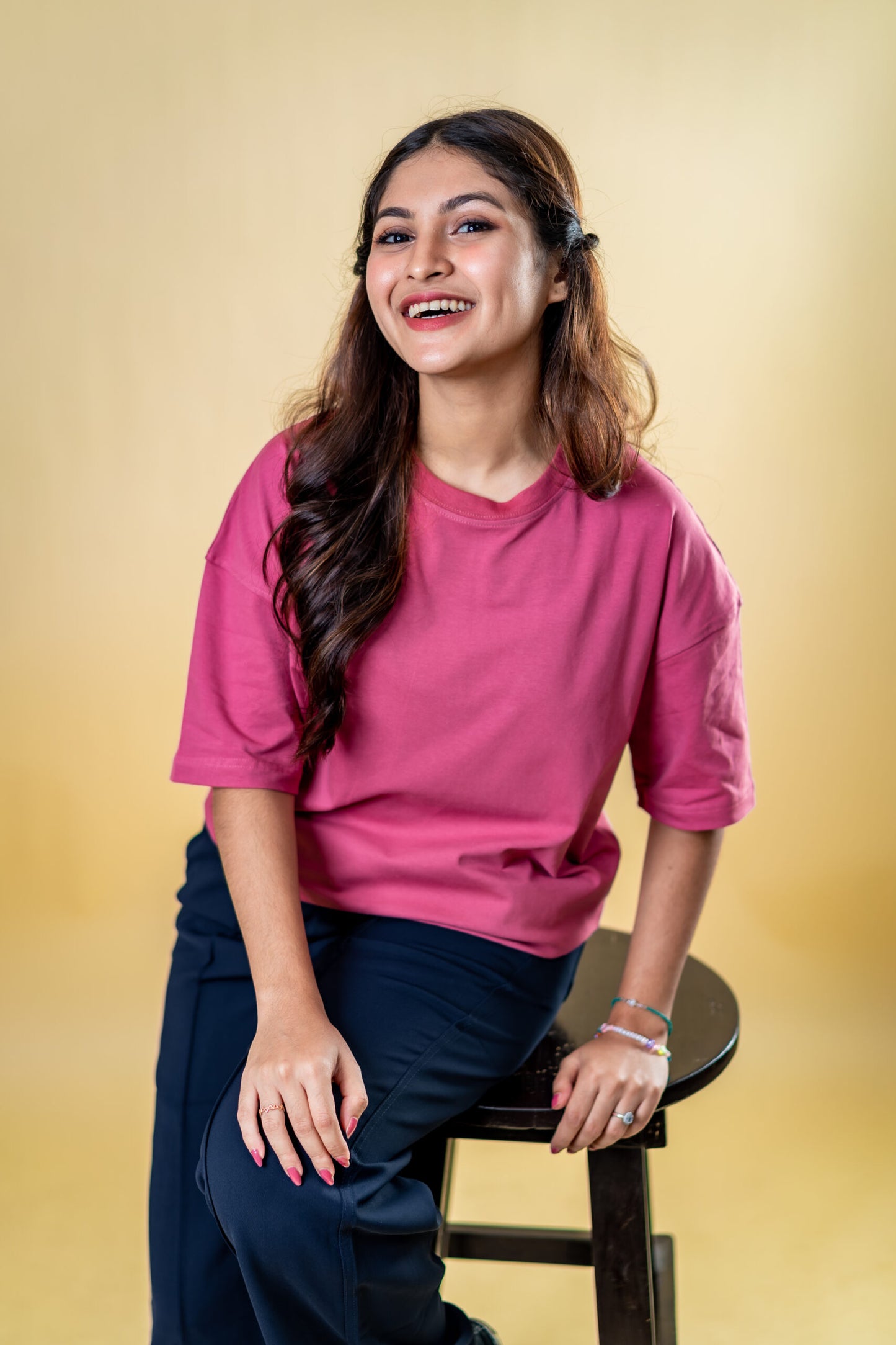 Oversized Drop Shoulder T-Shirt - Velvet Rose