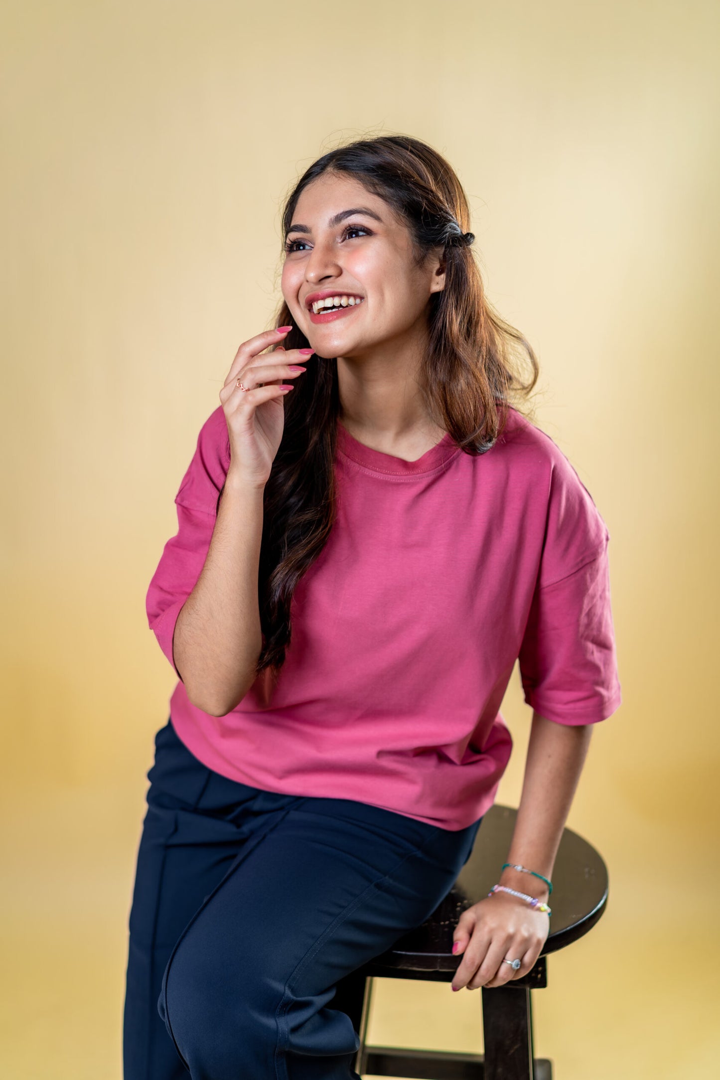 Oversized Drop Shoulder T-Shirt - Velvet Rose