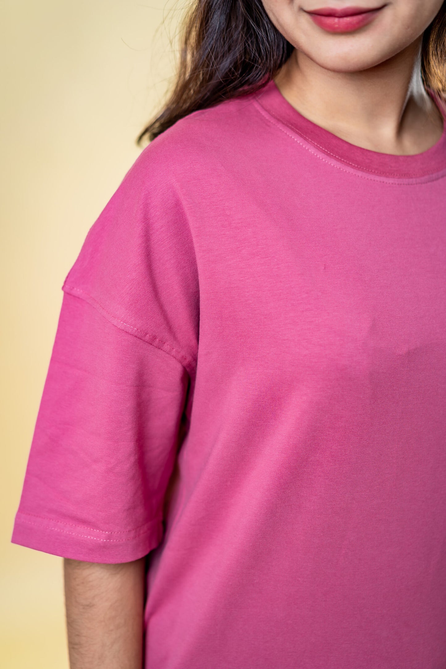 Oversized Drop Shoulder T-Shirt - Velvet Rose