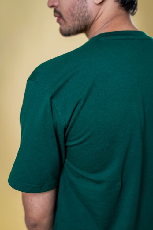 Load image 1 in gallery view. The Basics Dark Green- Regular Fit T-shirt