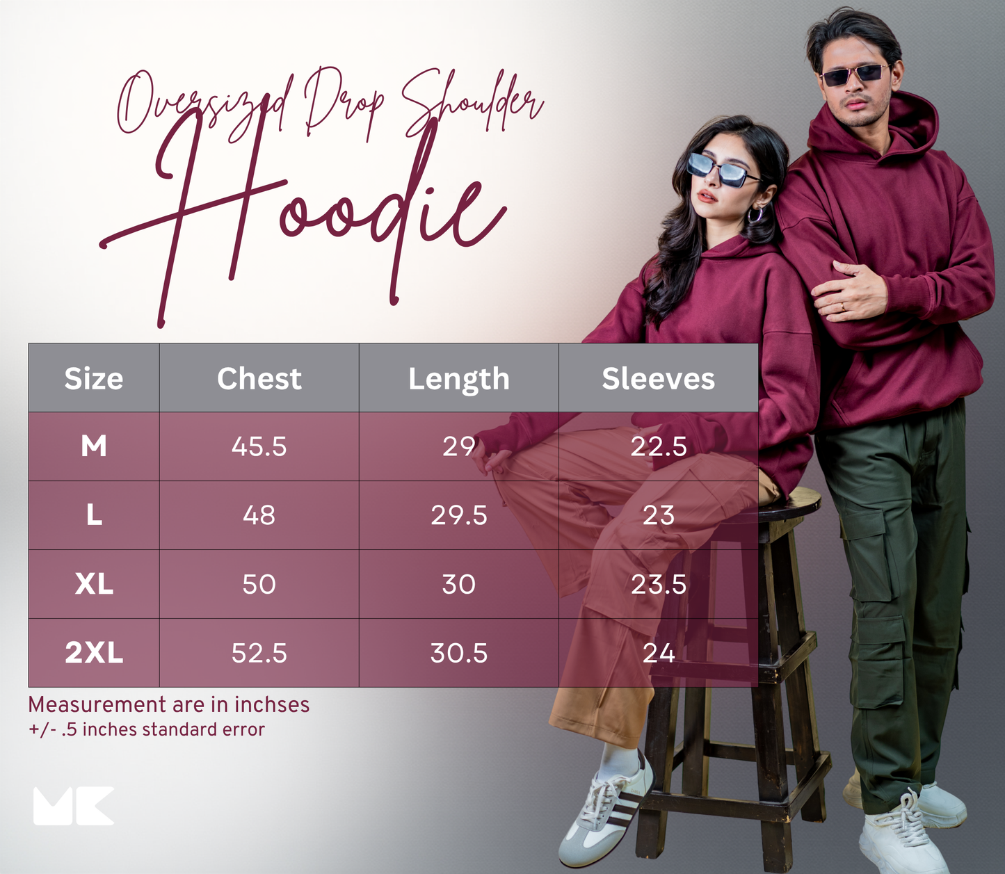 Oversized Drop Shoulder Hoodie: Navy Blue