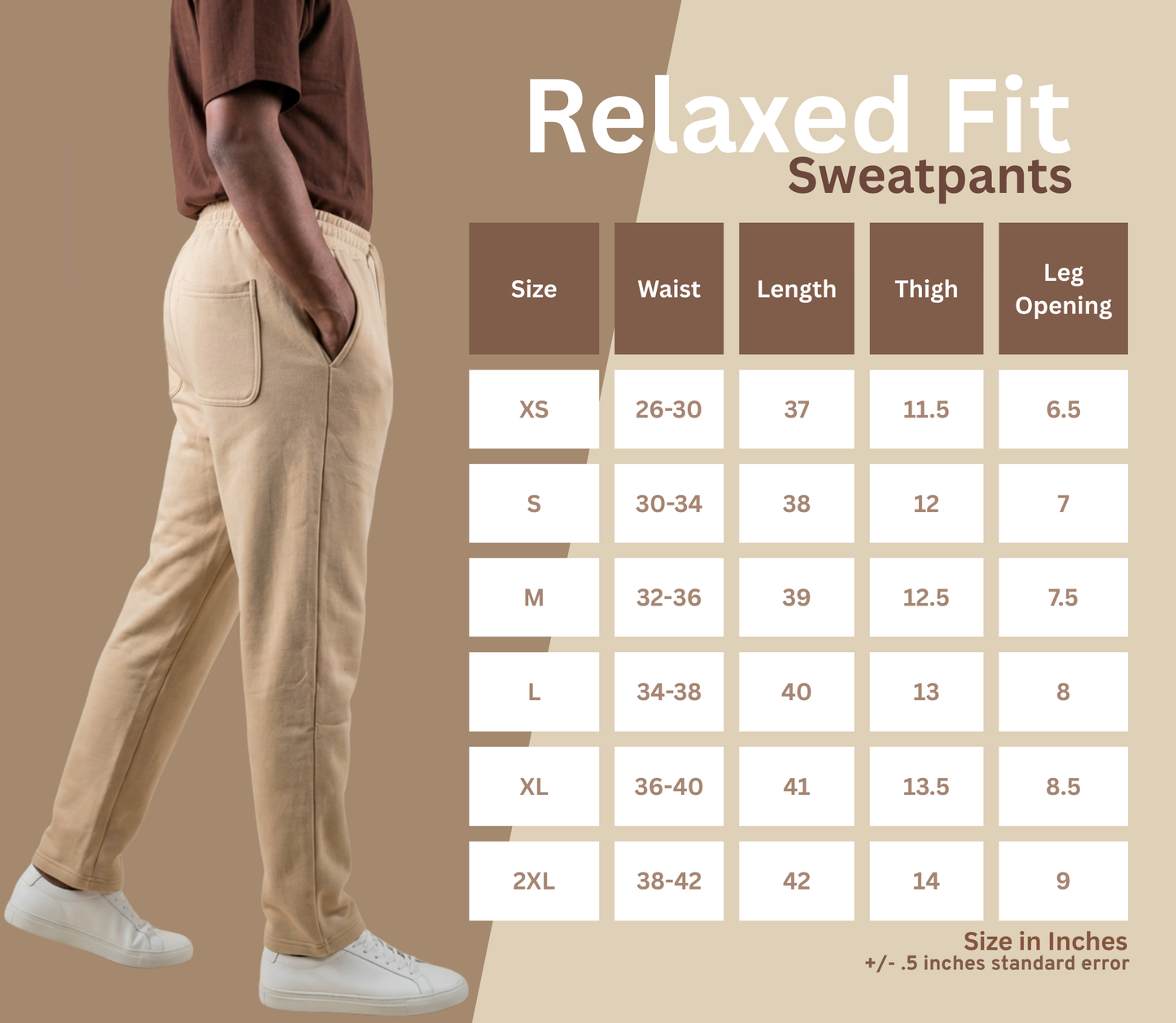 Relaxed Fit Sweatpants - Beige