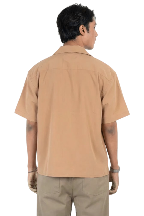 Load image 1 in gallery view. Embroidery Cuban Shirts — Caramel Dust