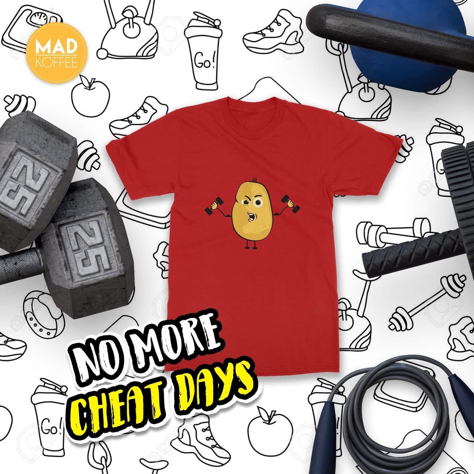 Mad Koffee Basic T-shirts Black / 2XL Potato Workout | Regular Fit T-shirt