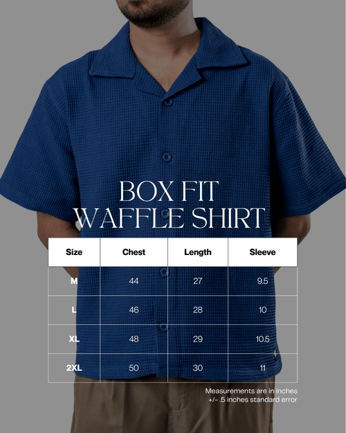 Load image 1 in gallery view. Mad Koffee Box Fit Waffle Shirt - Navy Blue