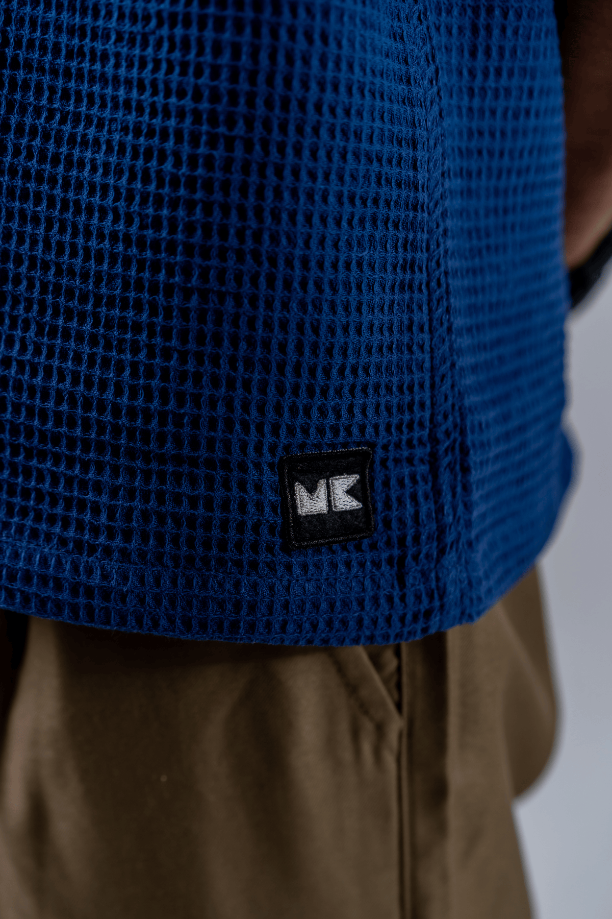 Mad Koffee Box Fit Waffle Shirt - Navy Blue