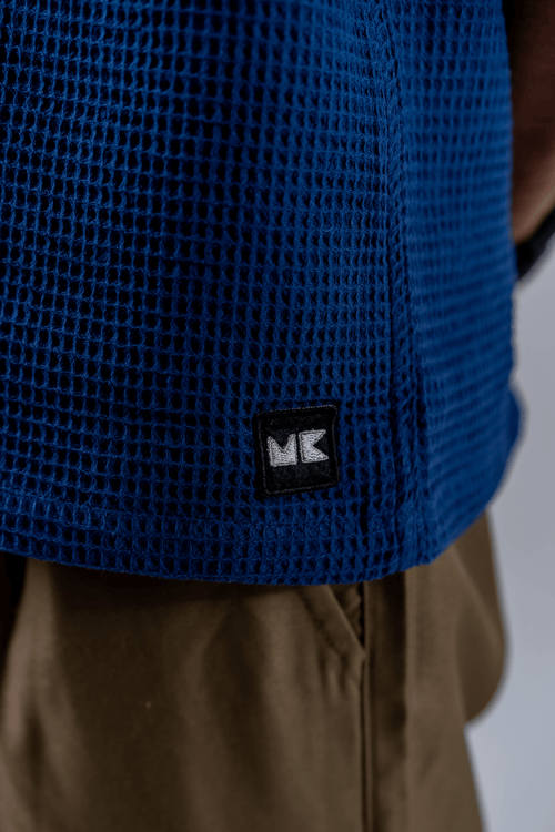Load image 1 in gallery view. Mad Koffee Box Fit Waffle Shirt - Navy Blue