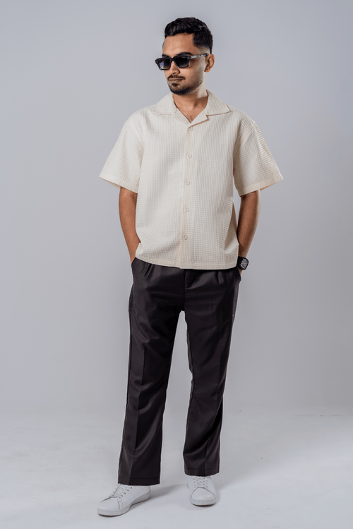 Load image 1 in gallery view. Mad Koffee Box Fit Waffle Shirt - Off White