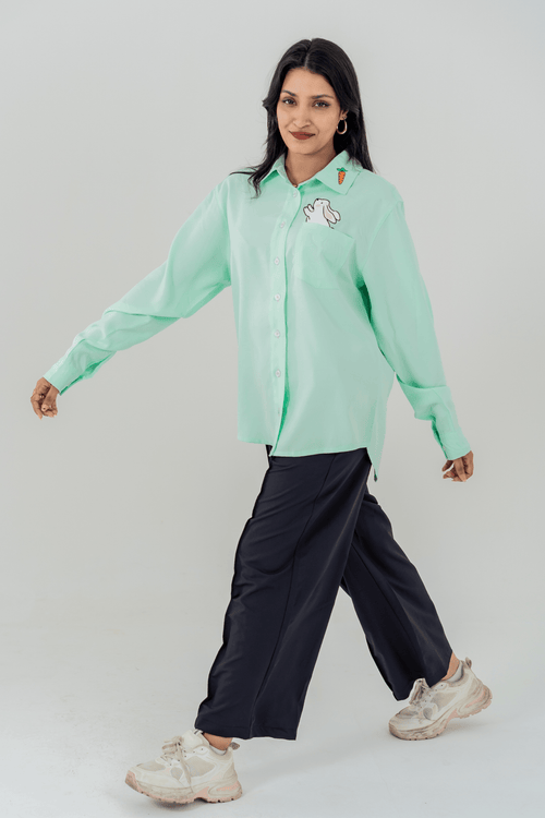 Load image 1 in gallery view. Mad Koffee Bunny Pocket Shirt – Mint