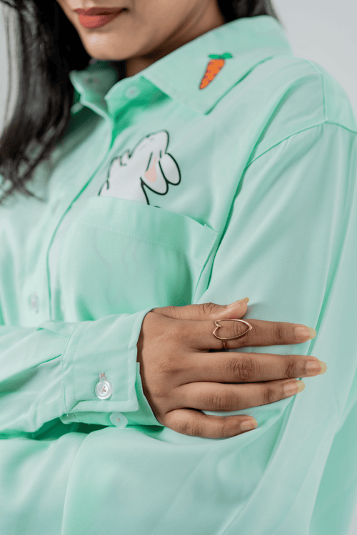 Load image 1 in gallery view. Mad Koffee Bunny Pocket Shirt – Mint