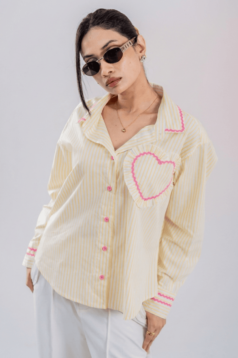 Mad Koffee Butter & Blush Sweetheart Striped Shirt