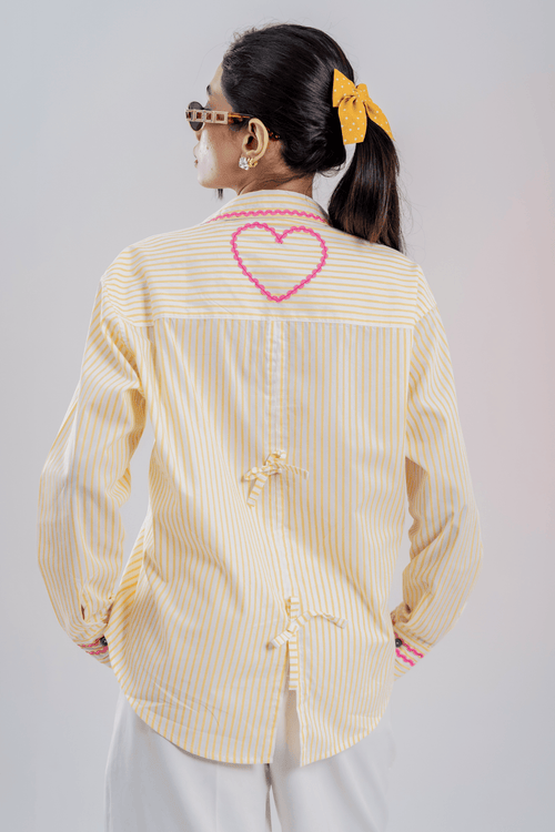 Load image 1 in gallery view. Mad Koffee Butter & Blush Sweetheart Striped Shirt