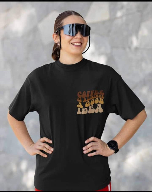 Load image 1 in gallery view. Mad Koffee Coffee Is Always A Good Idea- Oversized Drop Shoulder T-shirt