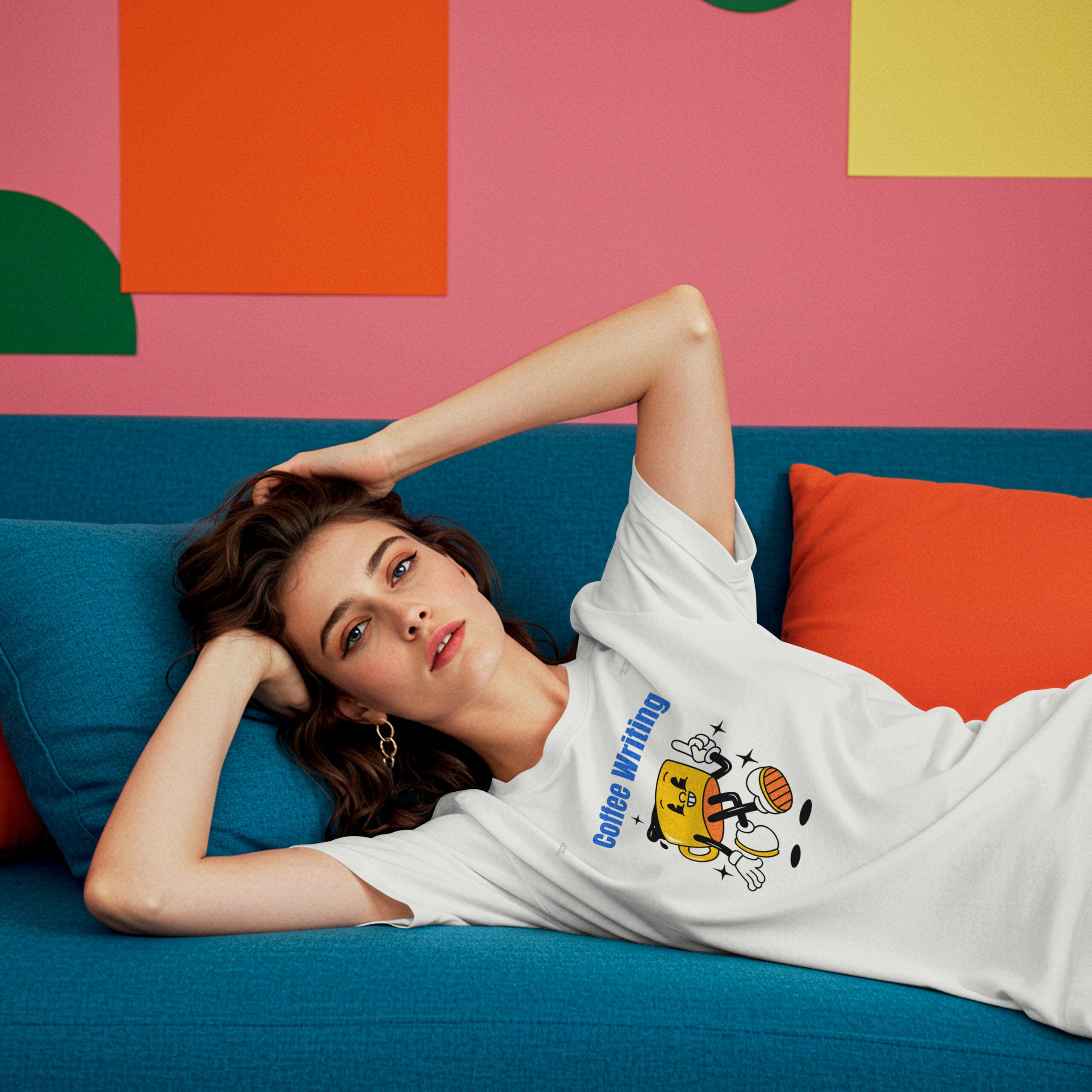 Mad Koffee Coffee Writing - Oversized Drop Shoulder T-shirt