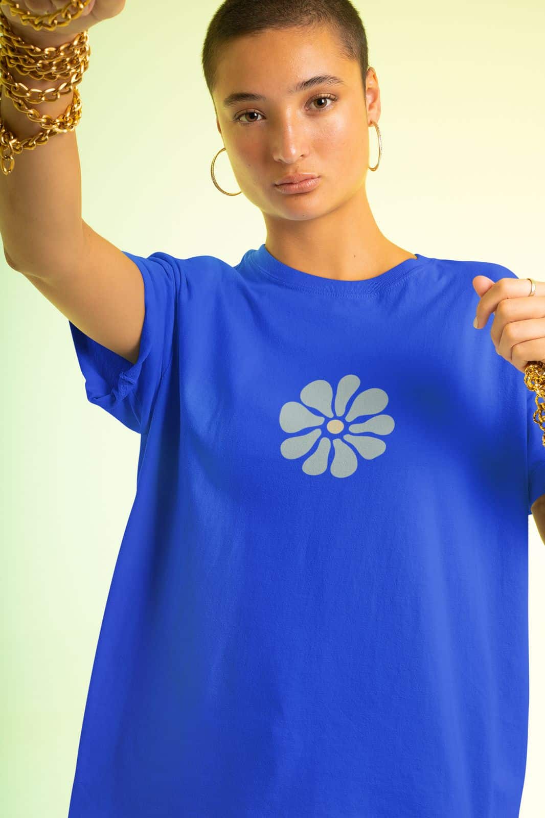 Mad Koffee Cool Flower Oversized Drop Shoulder T-shirt