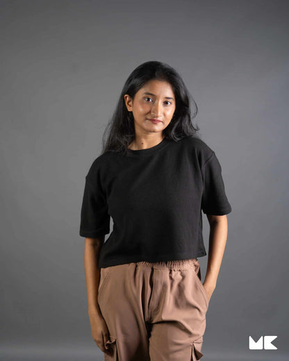 Waffle Fabric Girls' Crop Top | Stylish and Comfortable | Mad Koffee Fashion Elevate your style with our waffle fabric girls' crop tops. Made from premium waffle-textured fabric, these tops offer a trendy, breathable fit, perfect for casual outings or pairing with your favorite high-waisted jeans.