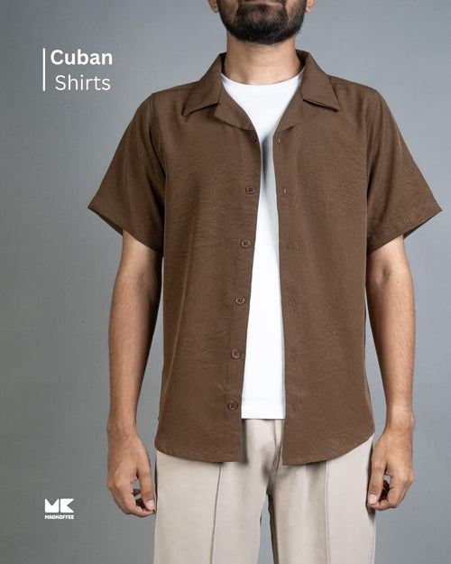 Load image 1 in gallery view. Mad Koffee Cuban Shirts No Iron Cuban – Brown
