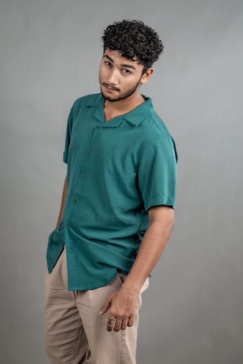 Load image 1 in gallery view. Mad Koffee Cuban Shirts No Iron Cuban – Teal Blue