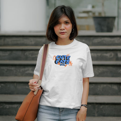 Load image 1 in gallery view. Mad Koffee Cute Cats Limited - Oversized Drop Shoulder T-shirt