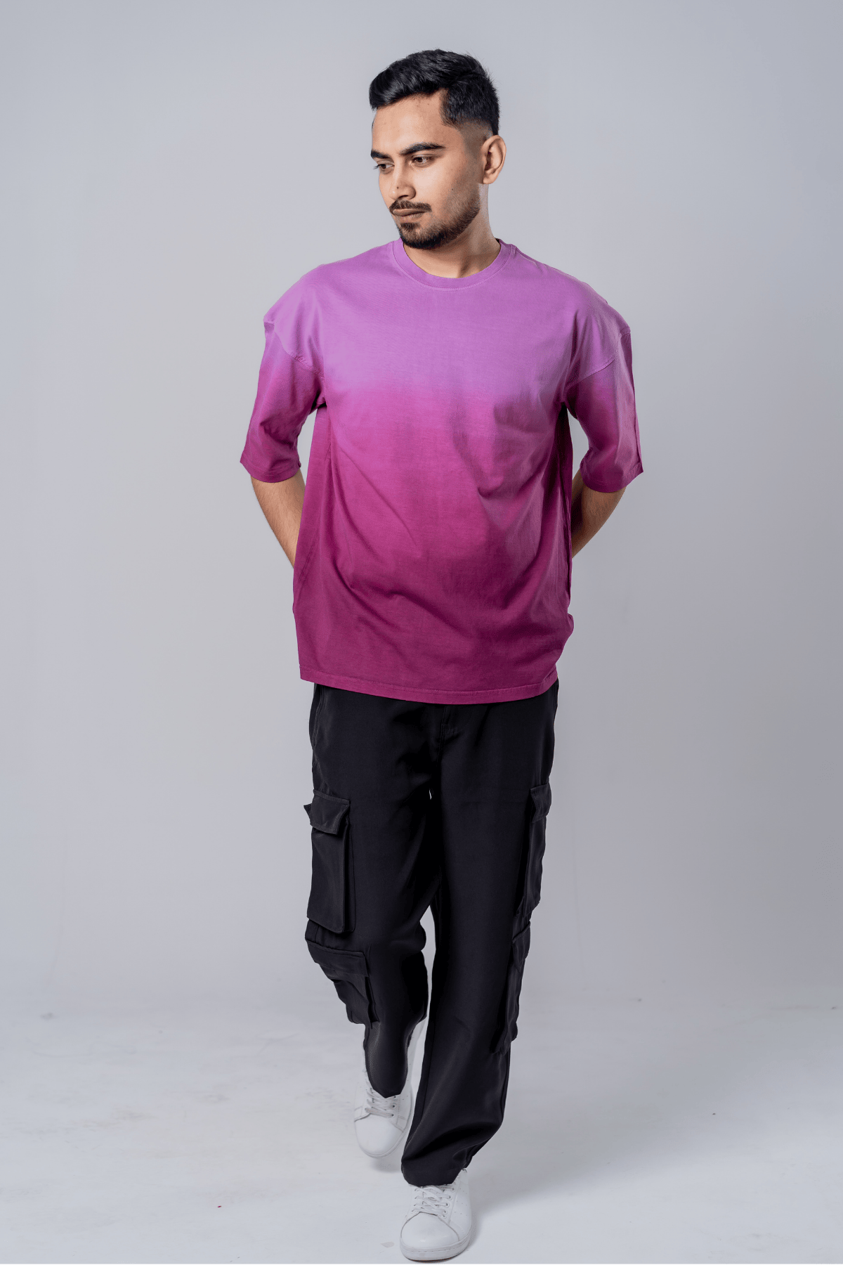 Mad Koffee Dip-Dye Oversized Tee - Berry Brew Gradient
