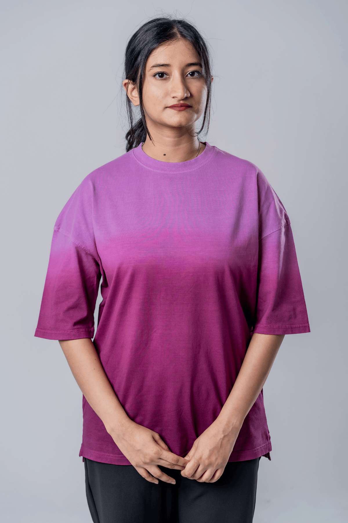 Mad Koffee Dip-Dye Oversized Tee - Berry Brew Gradient