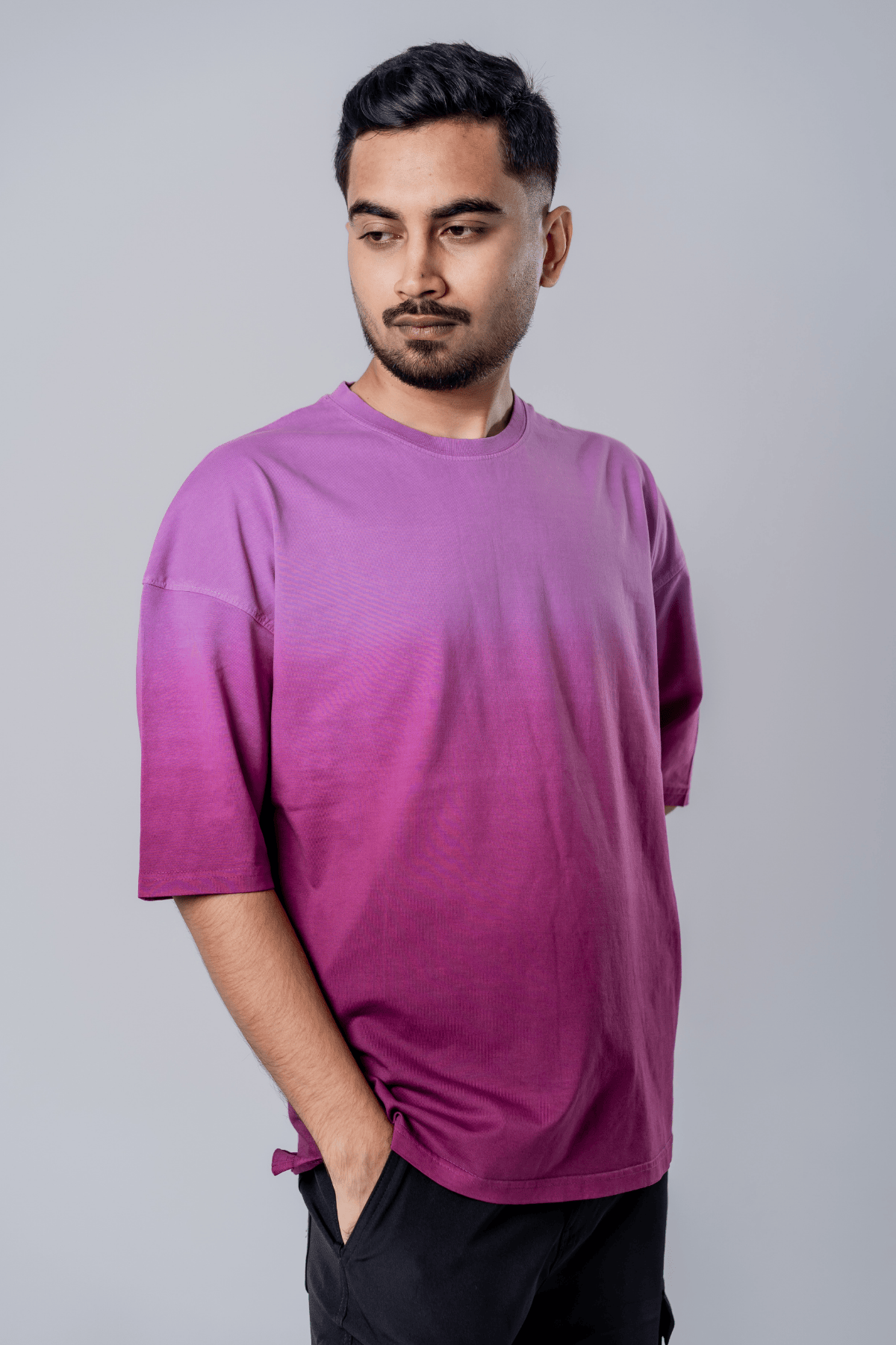 Mad Koffee Dip-Dye Oversized Tee - Berry Brew Gradient