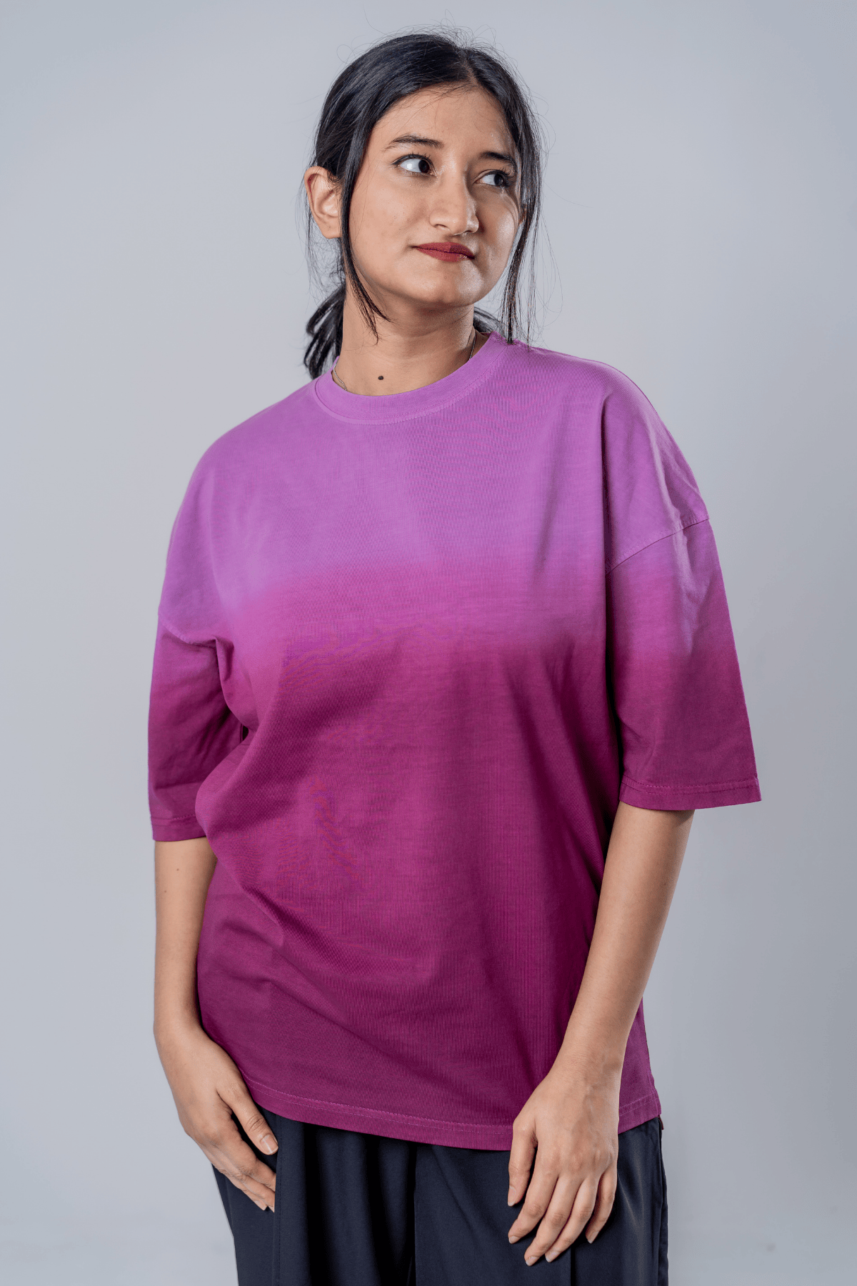 Mad Koffee Dip-Dye Oversized Tee - Berry Brew Gradient