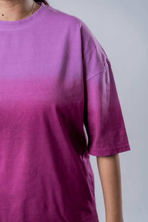 Load image 1 in gallery view. Mad Koffee Dip-Dye Oversized Tee - Berry Brew Gradient