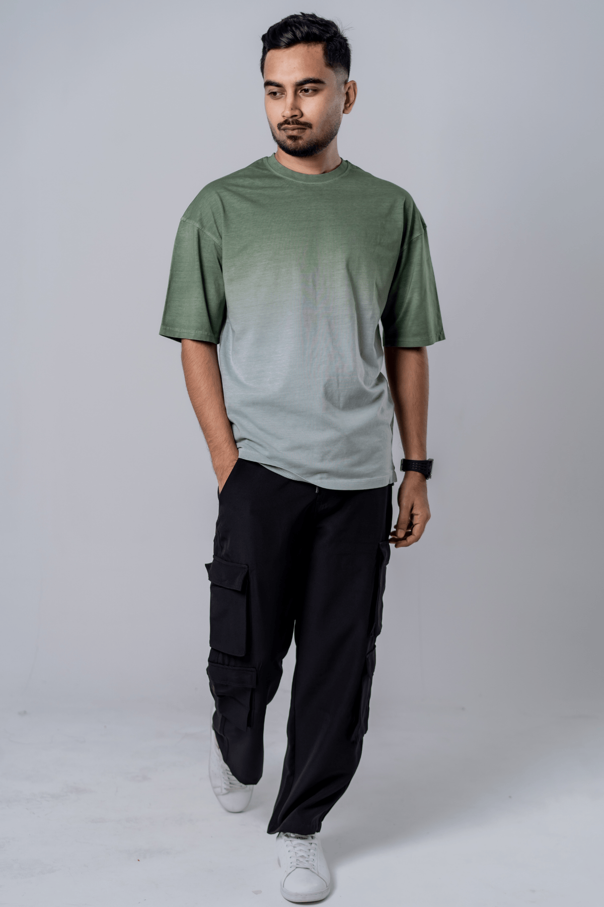 Mad Koffee Dip-Dye Oversized Tee - Matcha Gradient