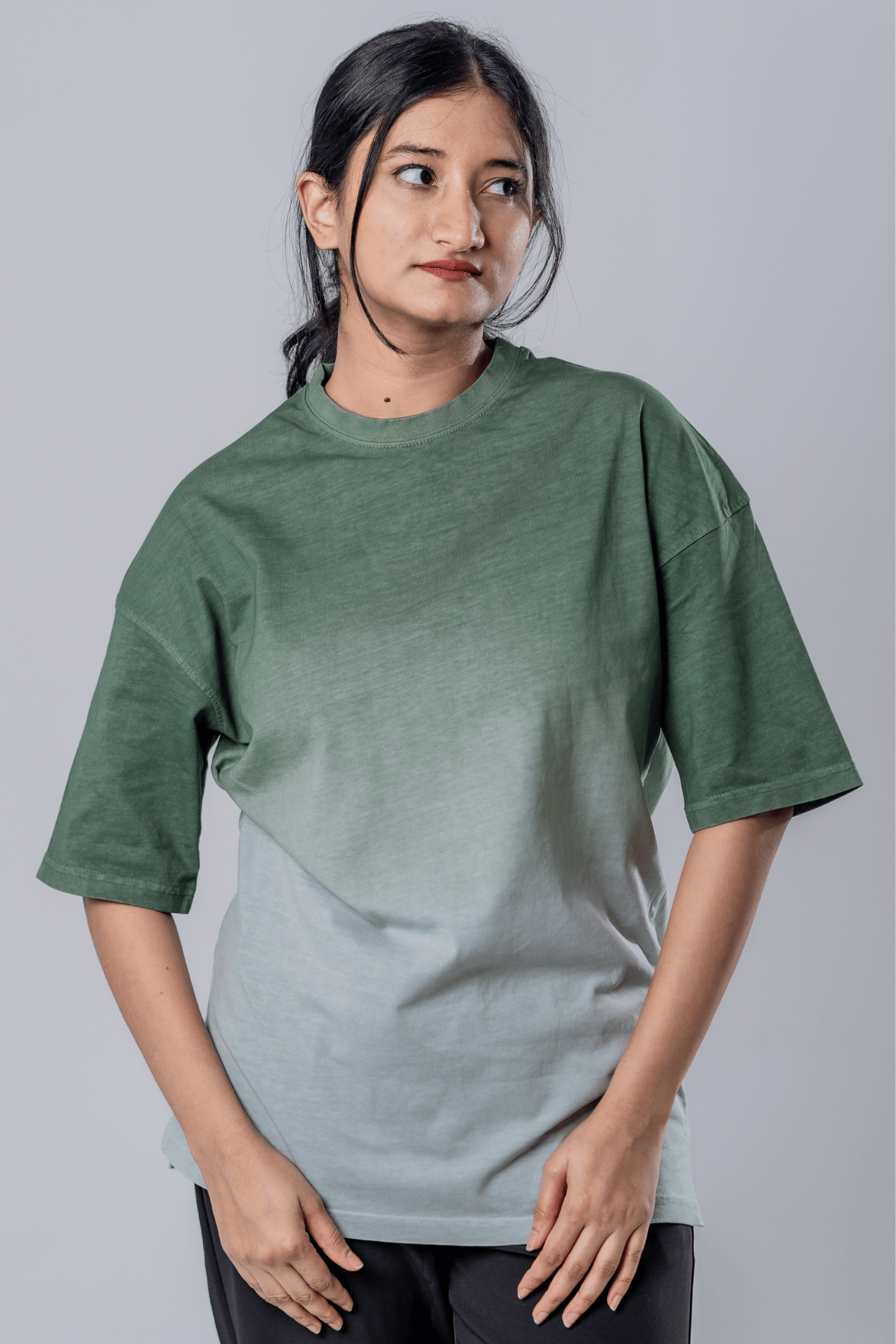 Mad Koffee Dip-Dye Oversized Tee - Matcha Gradient