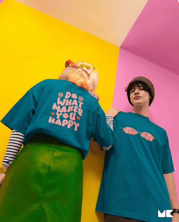 Mad Koffee Teal Green / 2XL Do What Makes You Happy - Oversized Drop Shoulder T-shirt