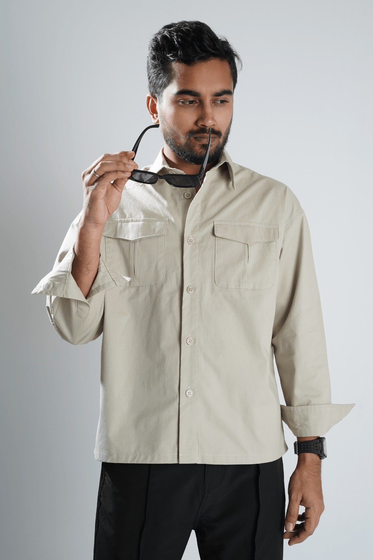 Mad Koffee Double Pocket Overshirt - Off-White