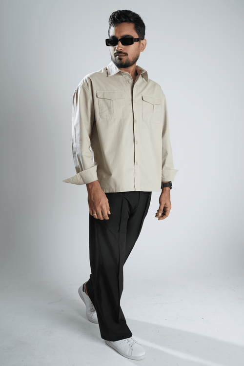 Load image 1 in gallery view. Mad Koffee Double Pocket Overshirt - Off-White