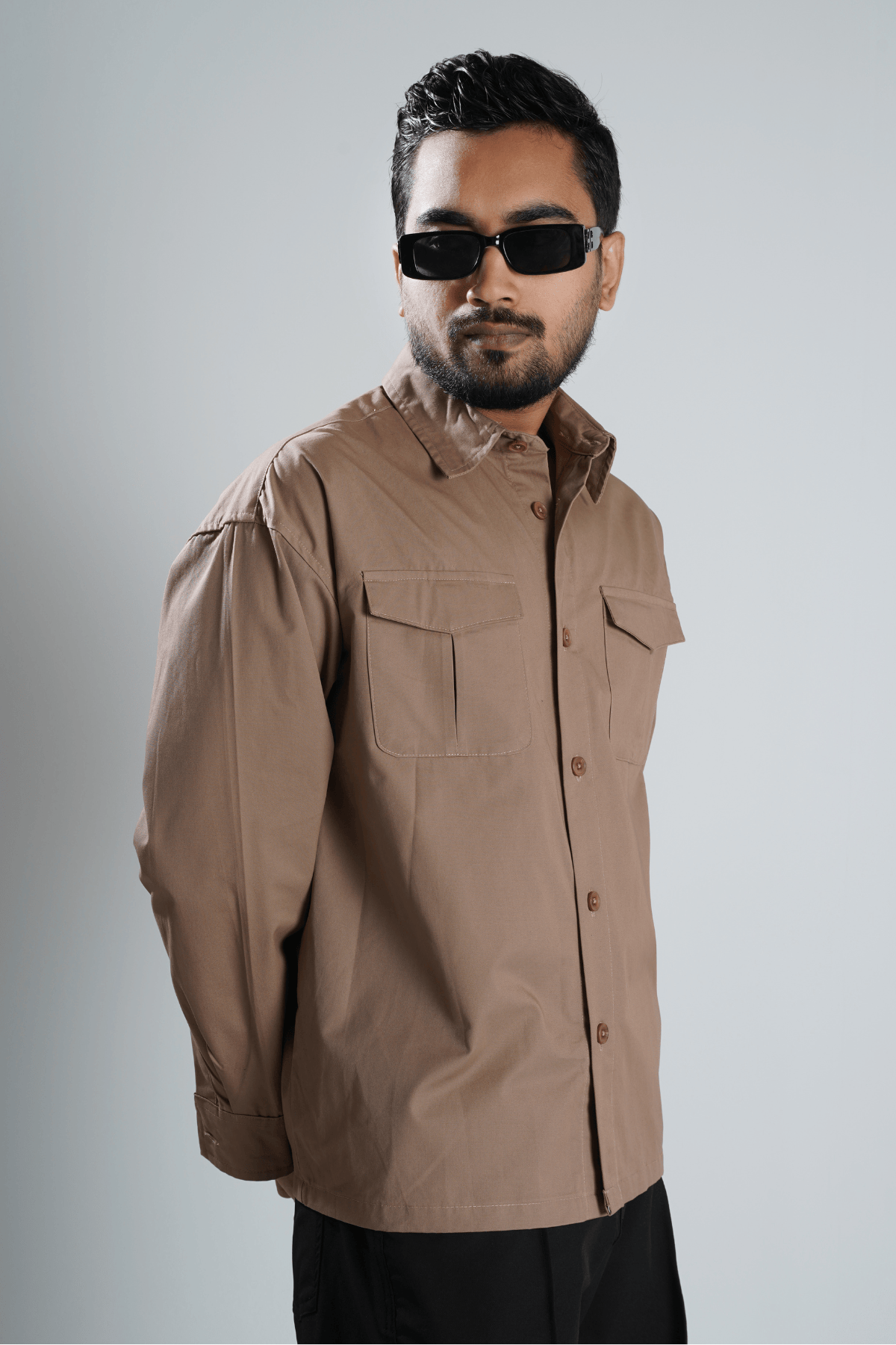 Mad Koffee Double Pocket Overshirt - Peanut Brown