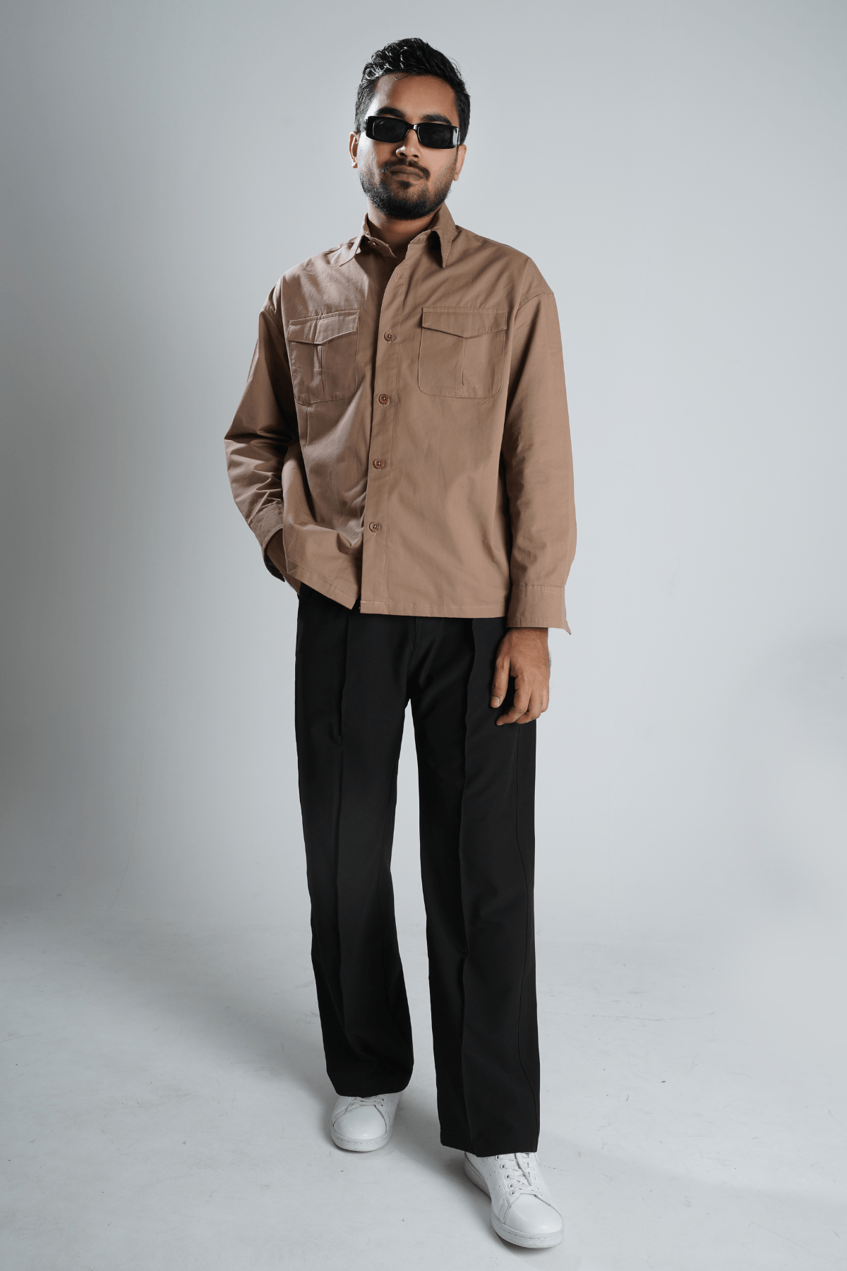 Mad Koffee Double Pocket Overshirt - Peanut Brown