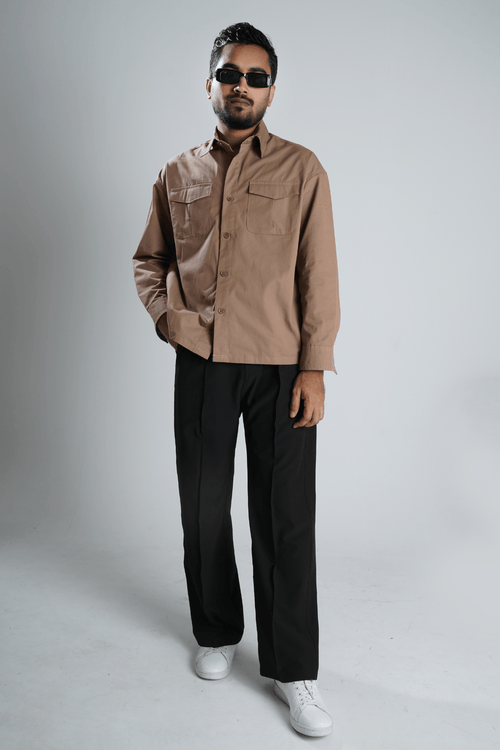 Load image 1 in gallery view. Mad Koffee Double Pocket Overshirt - Peanut Brown