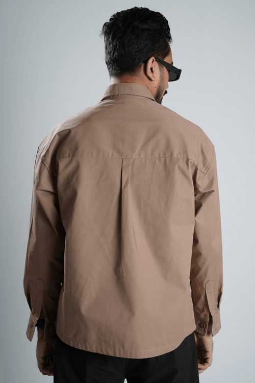Load image 1 in gallery view. Mad Koffee Double Pocket Overshirt - Peanut Brown