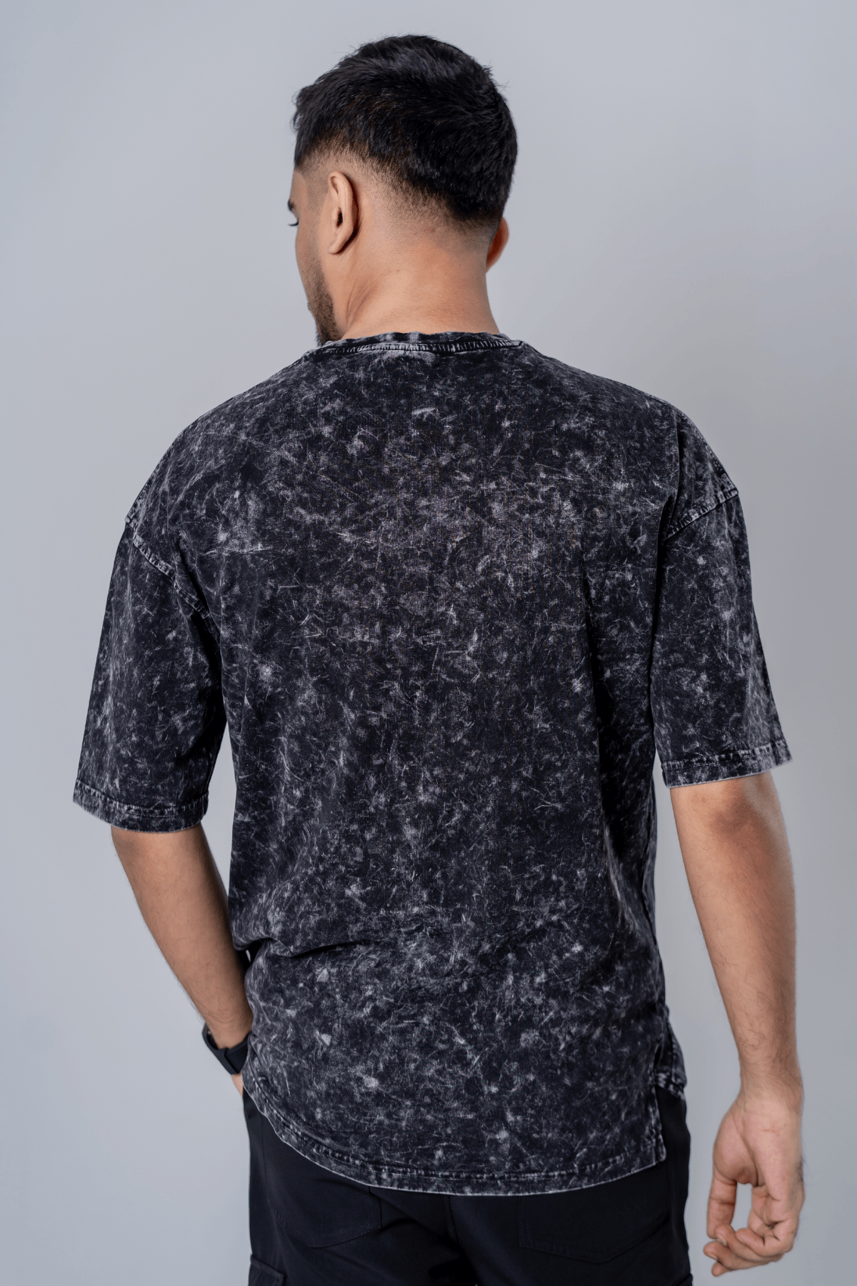 Mad Koffee Faded-Acid Oversized Tee - Black